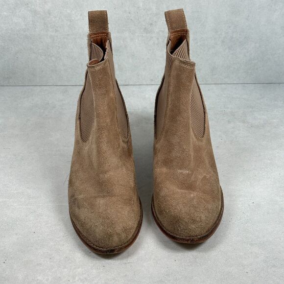 UGG Boots Womens 8 Brown Suede Leather Faye Western Riding Boho Ankle Booties - Picture 2 of 12